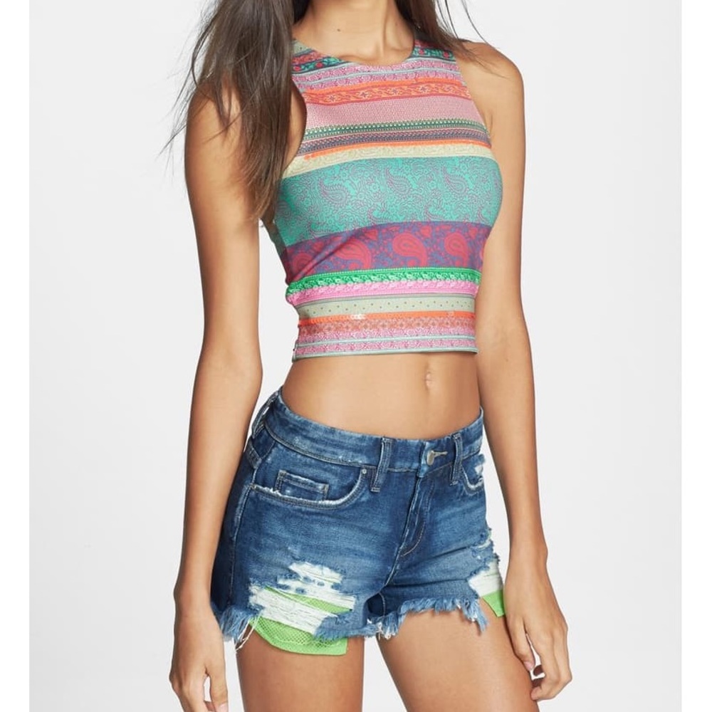 Colorful Crop Top With Sequin Details - image 2